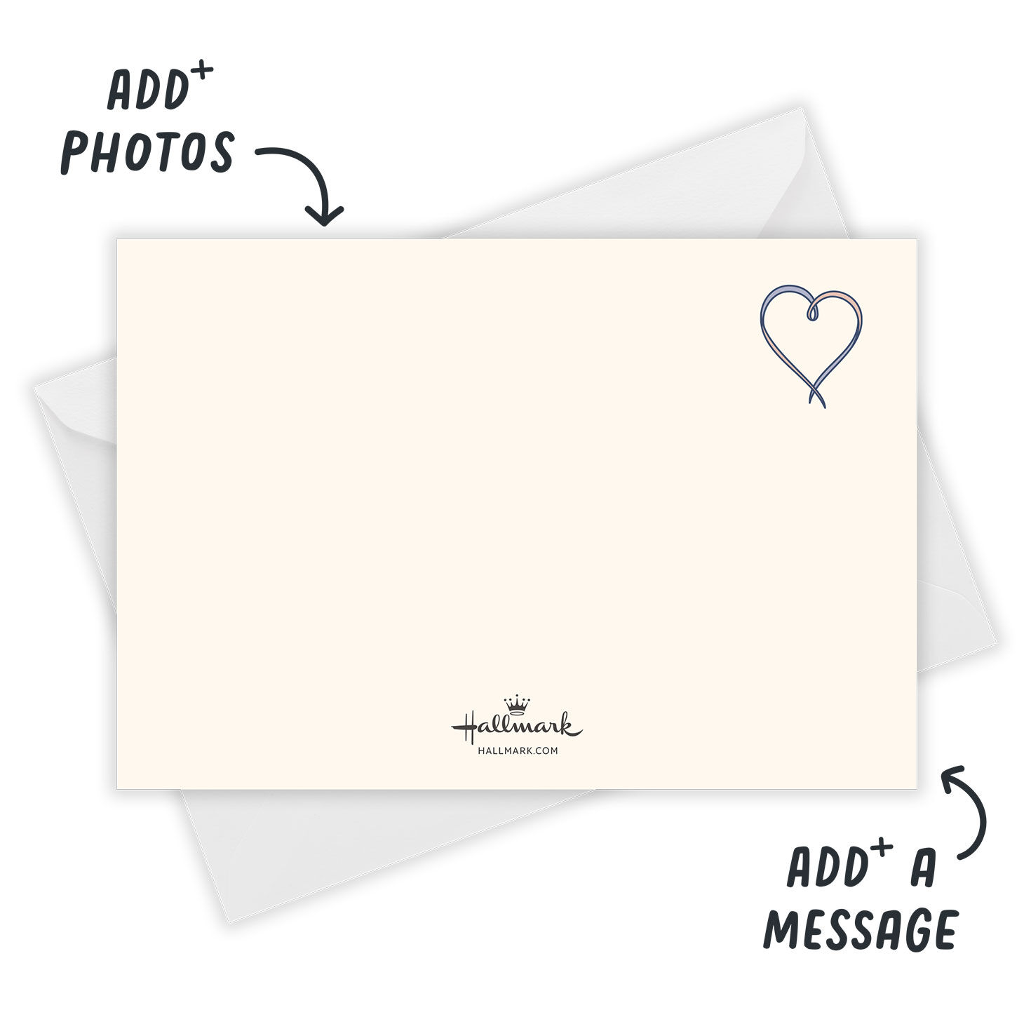 Pink Blue Script Personalized Baby Shower Invite Card back with Envelope indicating personalization image number 3