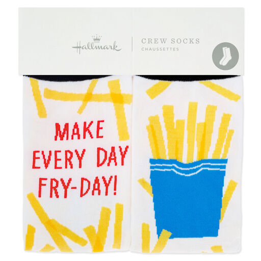 Make Every Day Fry-Day Toe of a Kind Novelty Crew Socks, 