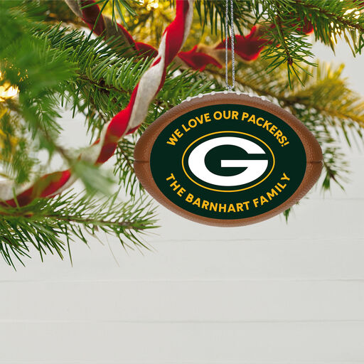 NFL Football Green Bay Packers Text Personalized Ornament, 