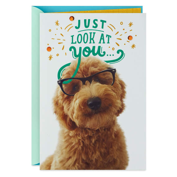 Brainiac Puppy Congratulations Card, , large image number 1