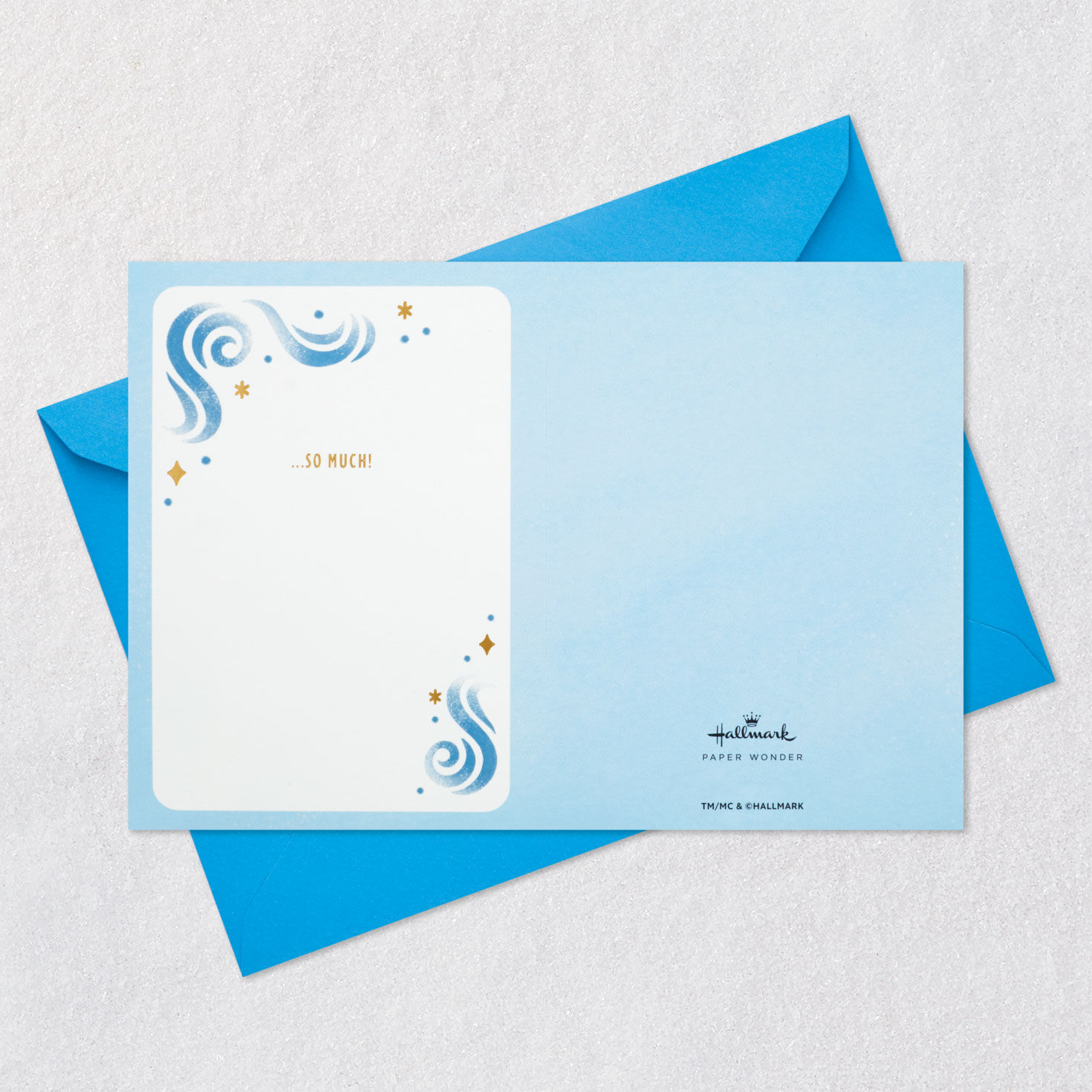 Blue and Gold 3D Pop-Up Thank-You Card, , large image number 7