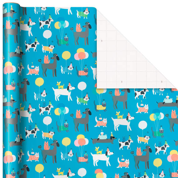 Party Pets Wrapping Paper, 20 sq. ft., , large image number 1