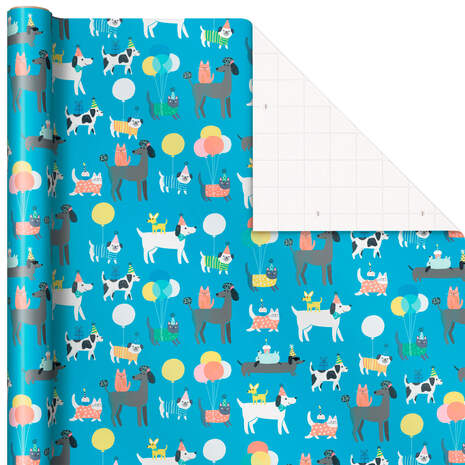 Party Pets Wrapping Paper, 20 sq. ft., , large