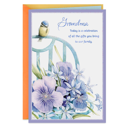 Marjolein Bastin Bird and Flowers Grandparents Day Card for Grandma, 