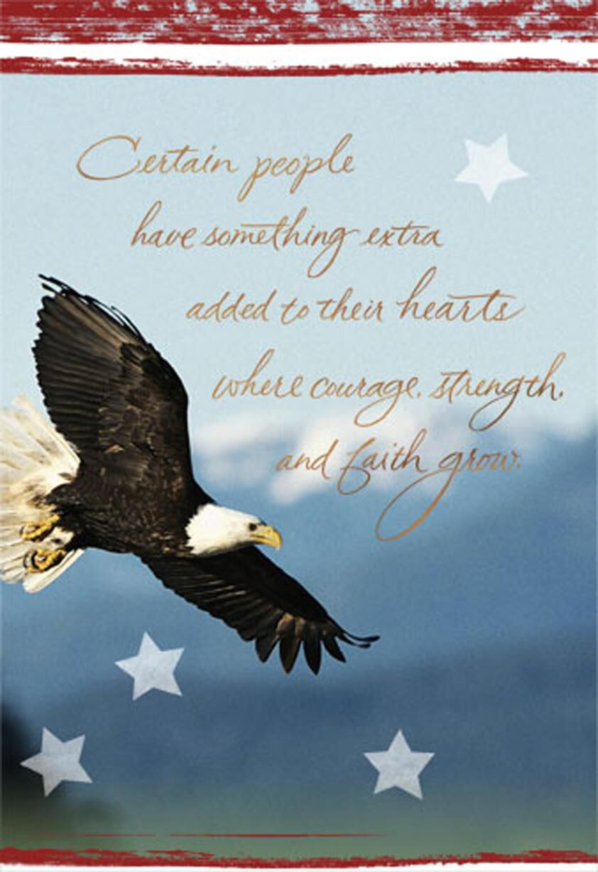 Courageous, Strong, Faithful Military Thank You Card