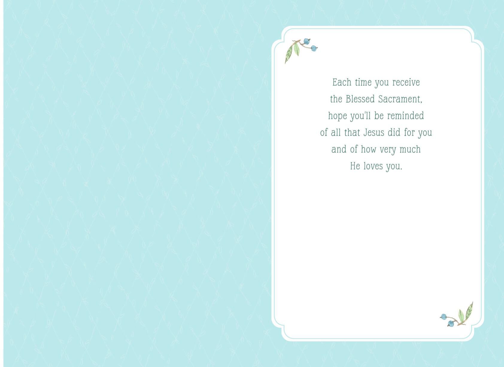 Wreath of Flowers First Communion Card