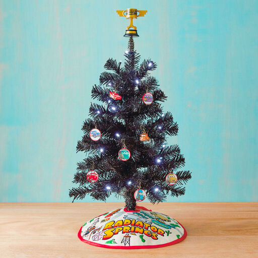 Miniature Disney/Pixar Cars Radiator Springs Tree Topper and Christmas Tree Skirt Set, 