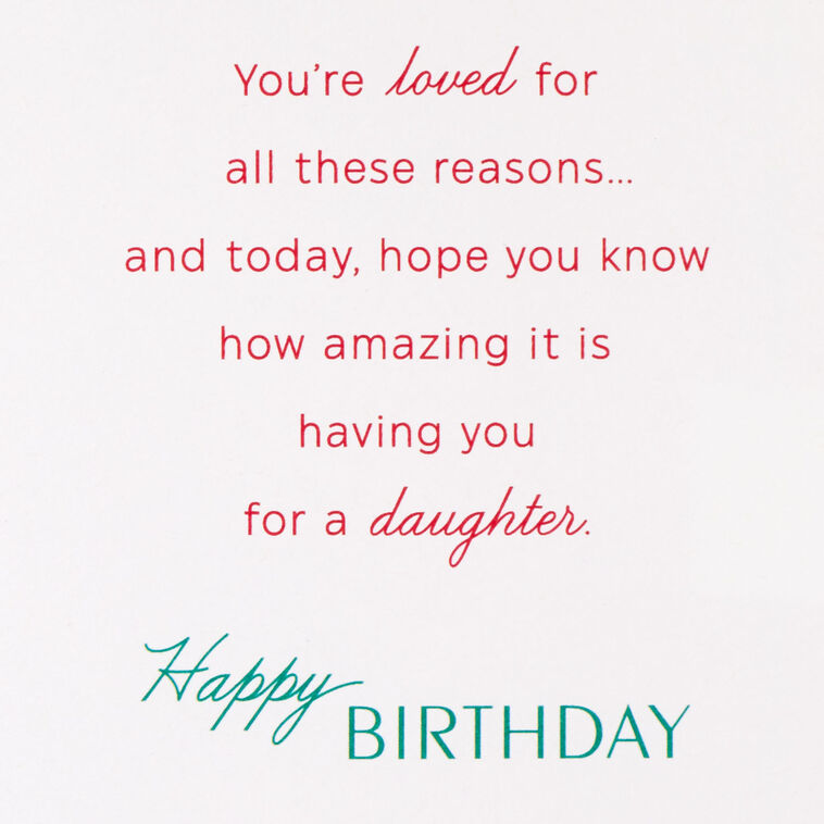 Loved for So Many Reasons Birthday Card for Daughter, , large image number 3