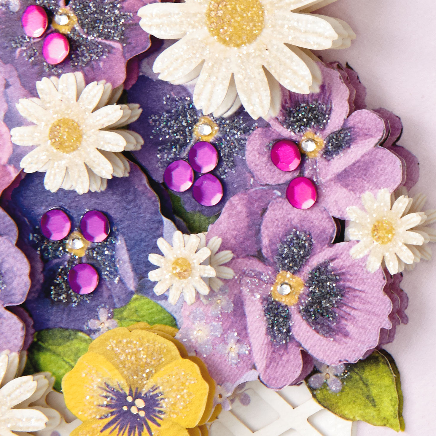 Purple and Yellow Pansies in White Cart Blank Card Card Front Detail image number 3