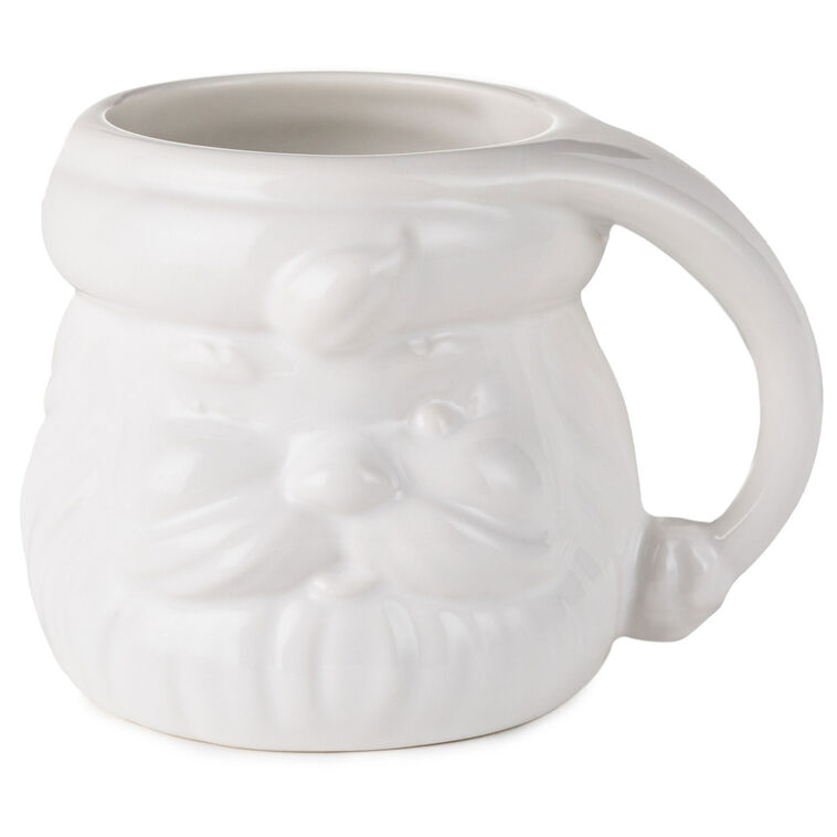 Color-Dipped Shaped Santa Mug in White front image number 1
