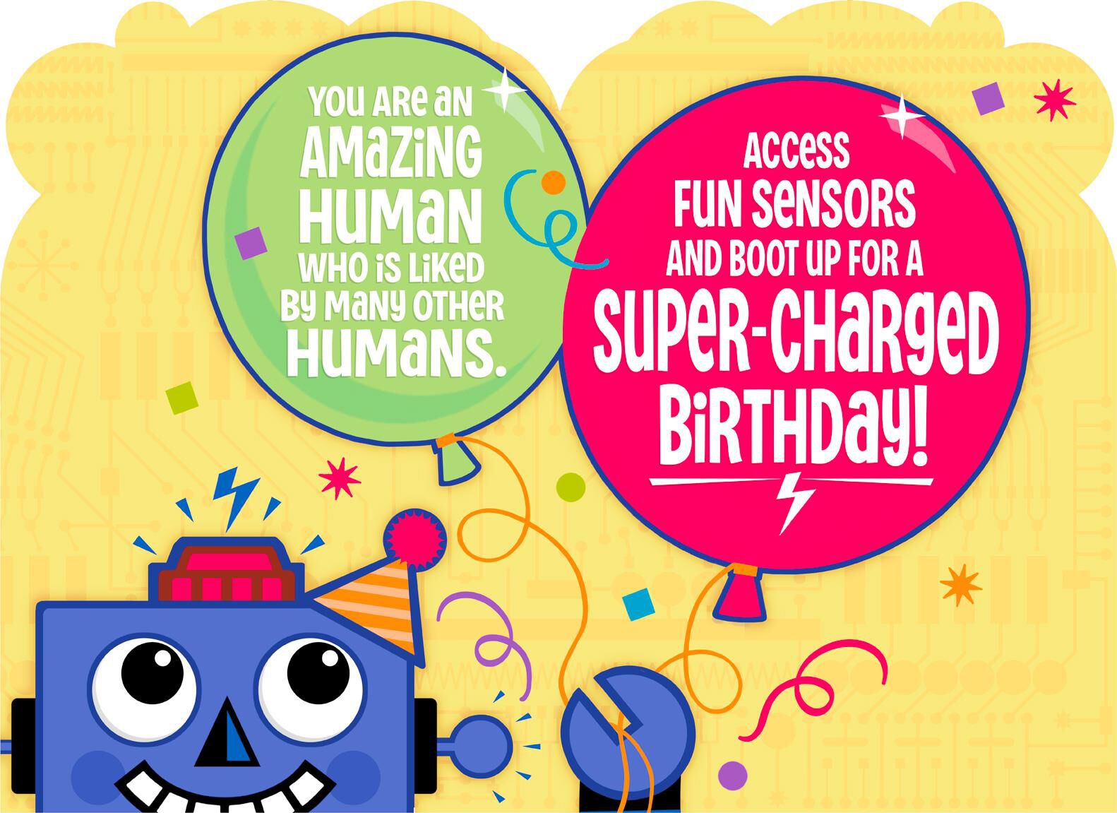 Robot Party Jumbo Birthday Card, 16.25"