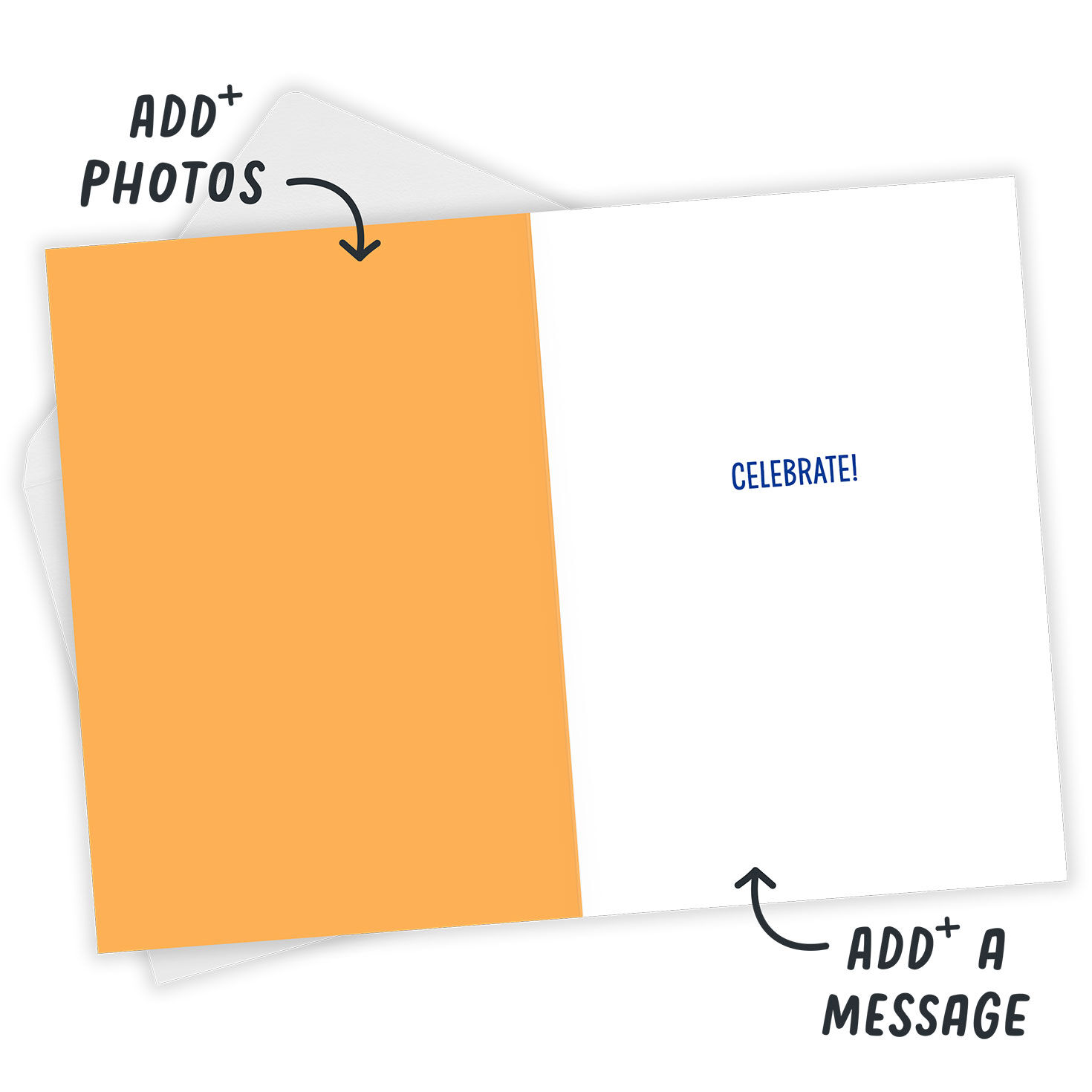 Modern Artsy Lettering Personalized Birthday Card Open Card with Envelope indicating personalization image number 3