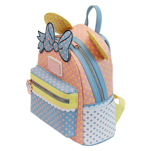Loungefly Minnie Pastel Color Block Dots Mini Backpack, 