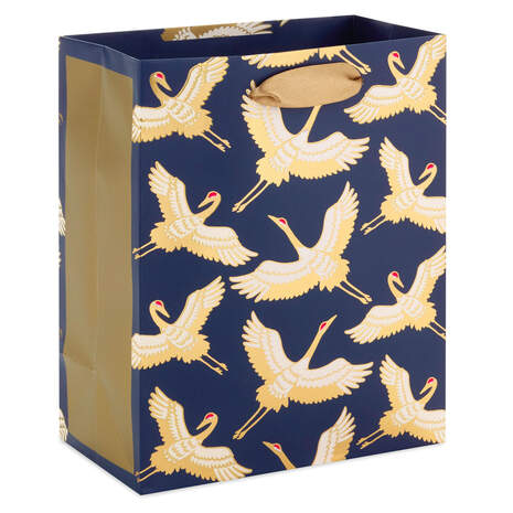 6.5" Birds on Navy Small Gift Bag, , large