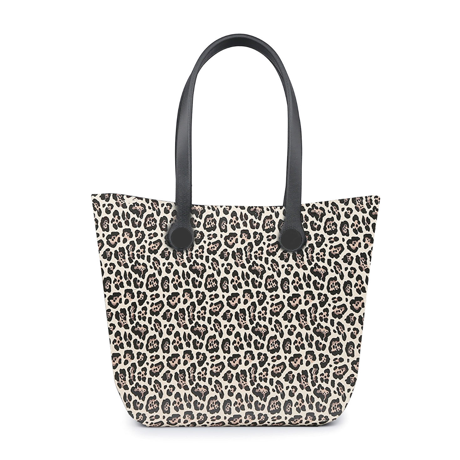 Jen & Co. Small Vira Versa Tote Bag in Leopard Khaki Handbags