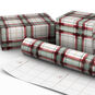 Farmhouse Plaid on White Christmas Gift Wrap Wrapped pkg image number 2