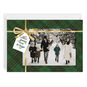 Green Plaid Gold Ribbon Gift Holiday Photo Card Card Front with Envelope image number 1