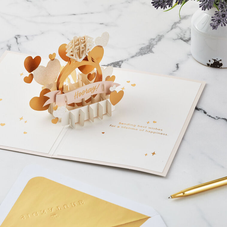 Wishing You a Lifetime of Happiness Pop-Up Engagement Card, , large image number 8