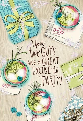 Drinks and Presents Wedding Card
