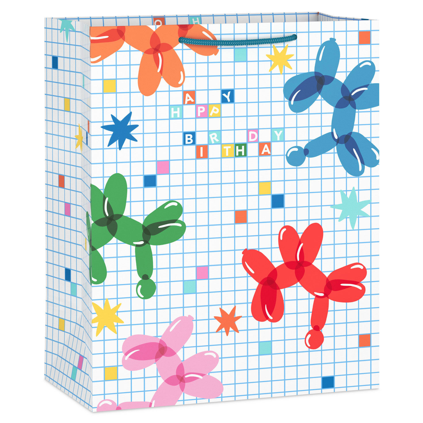 13" Happy Birthday Balloon Animals Large Gift Bag