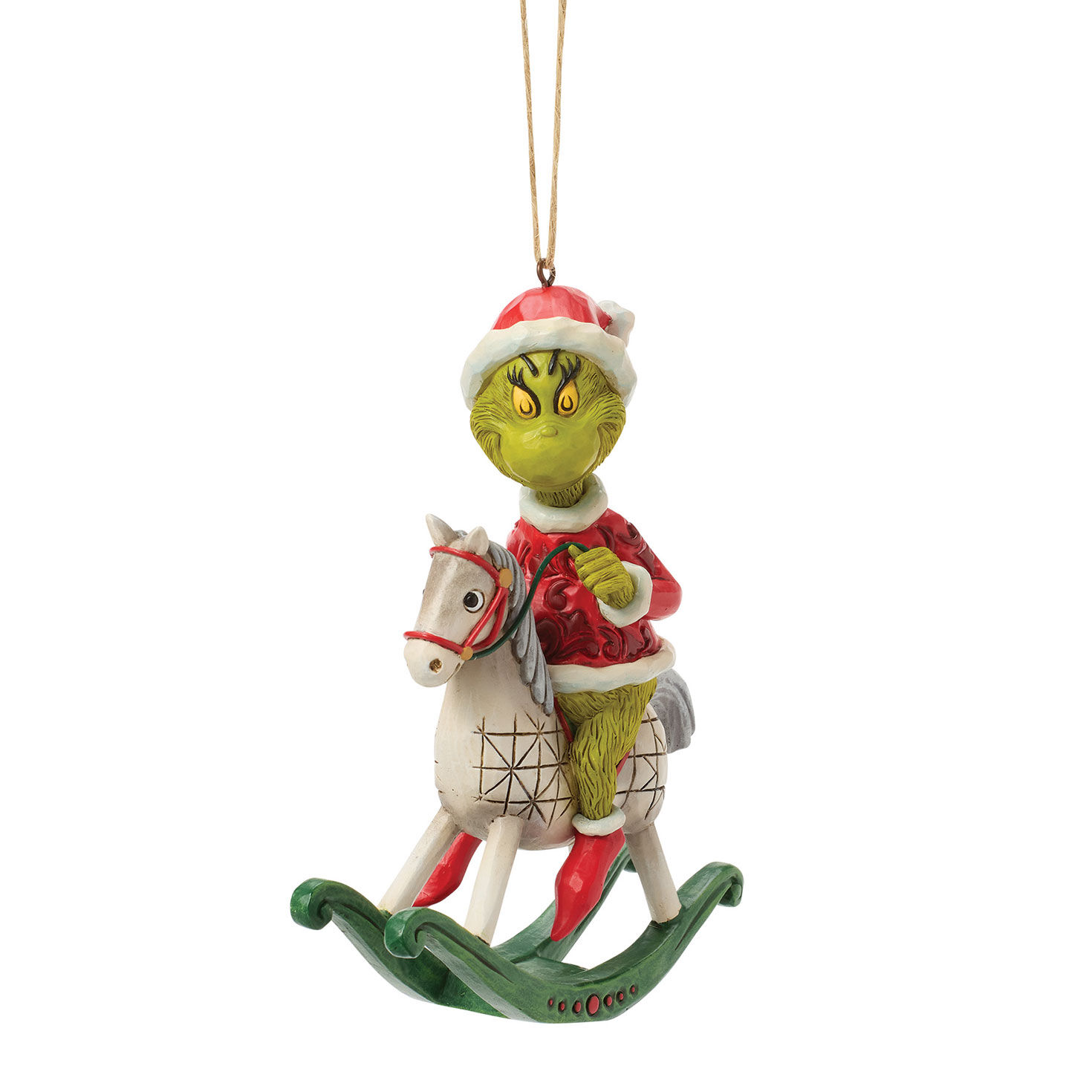 Jim Shore Grinch on Rocking Horse Ornament, 5.25"