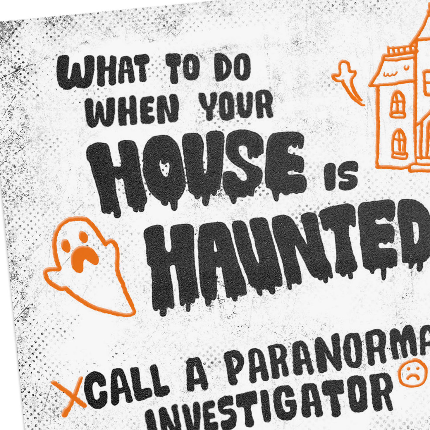 Haunted House Time to Move Funny Halloween Card Card Front Detail image number 4
