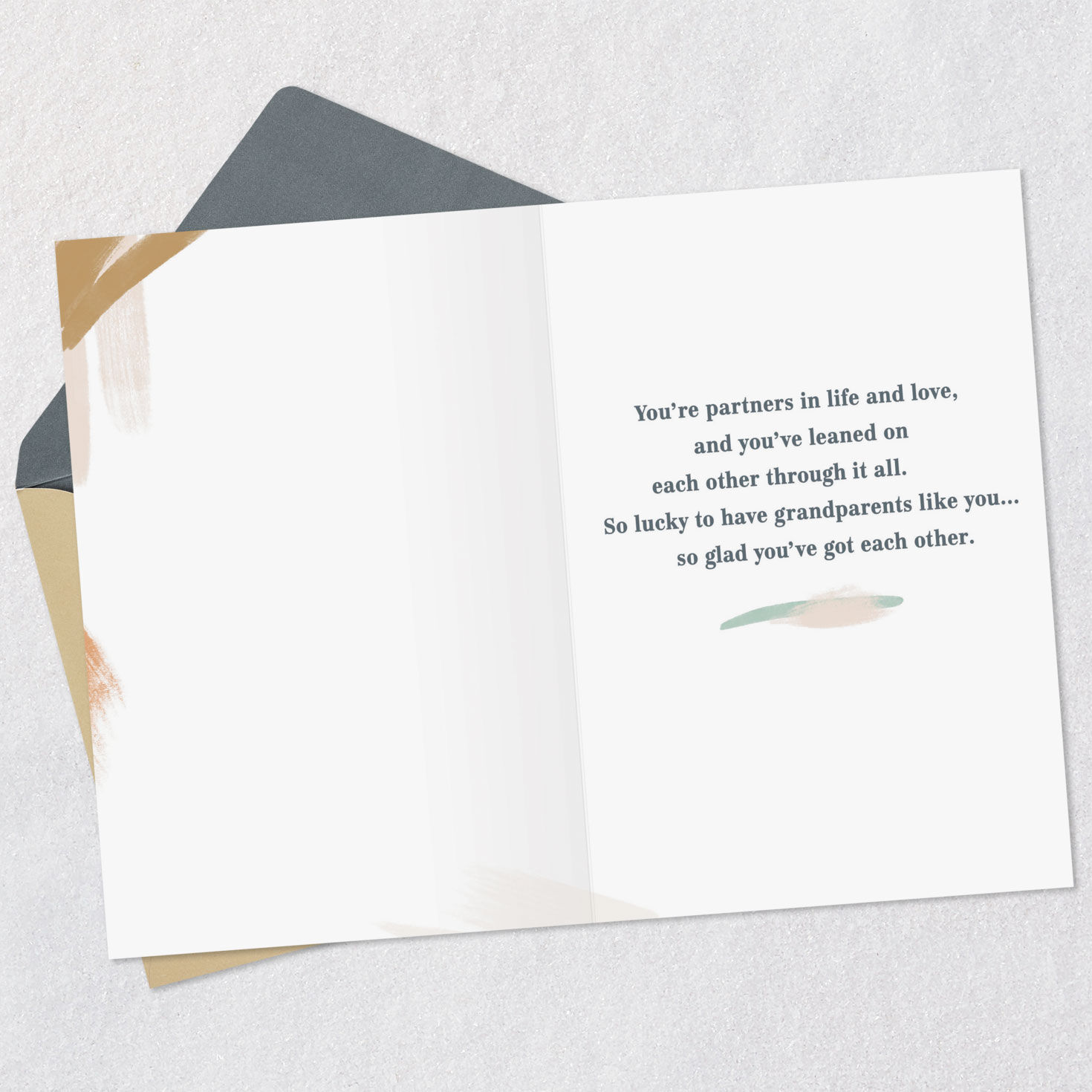 Sage, Tan and Terracotta Abstract Brushstrokes Anniversary Card  image number 3