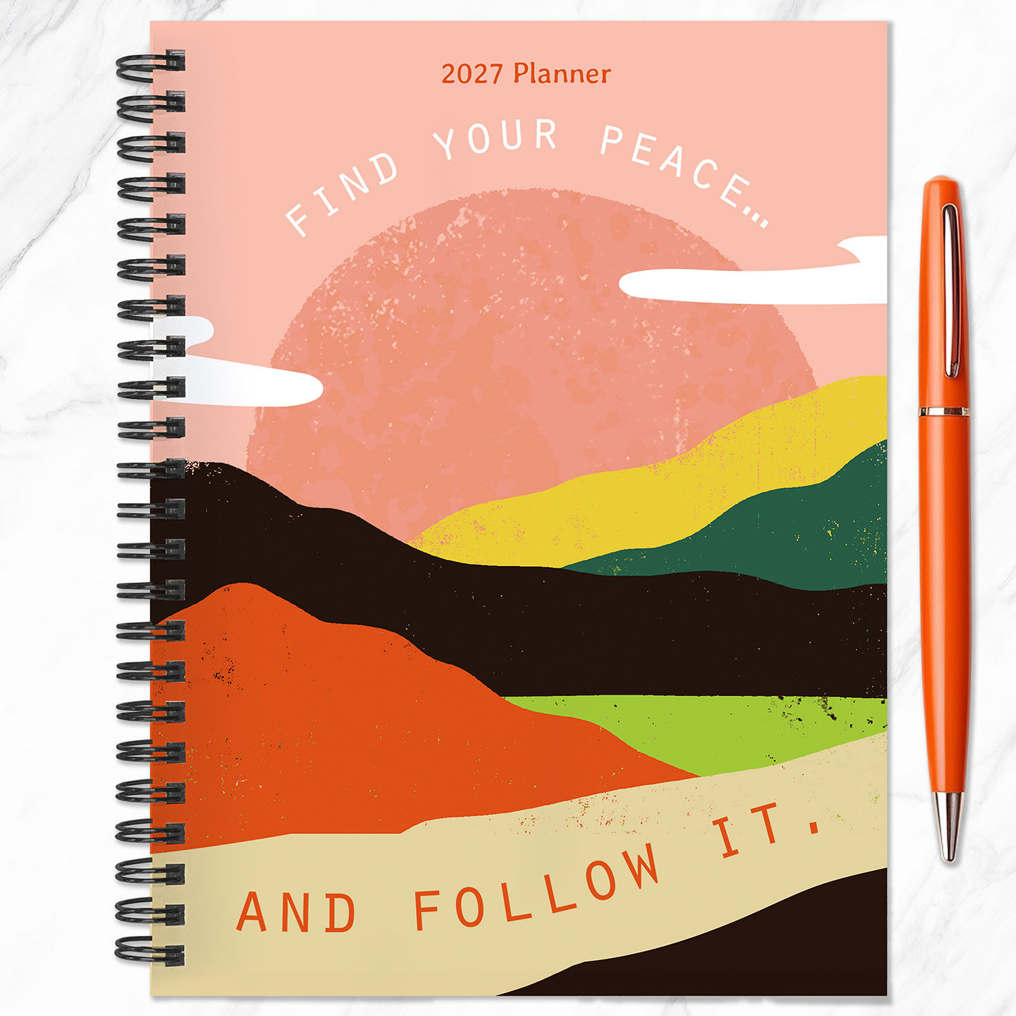 Find Your Peace and Follow It 2027 Planner front with pen image number 5