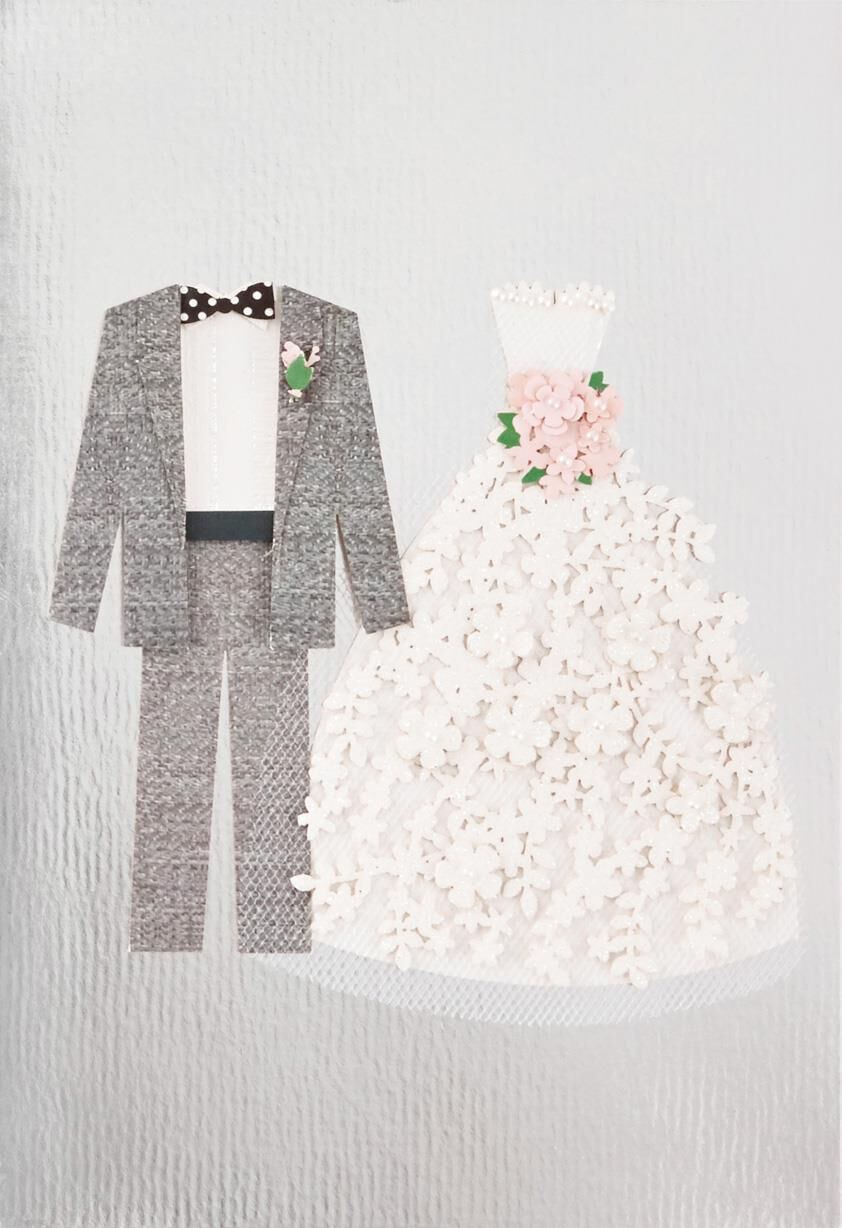 Bride and Groom French-Language Wedding Card