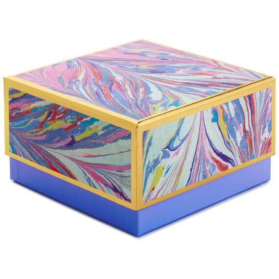 Periwinkle Marbled Medium Square Gift Box, 7"