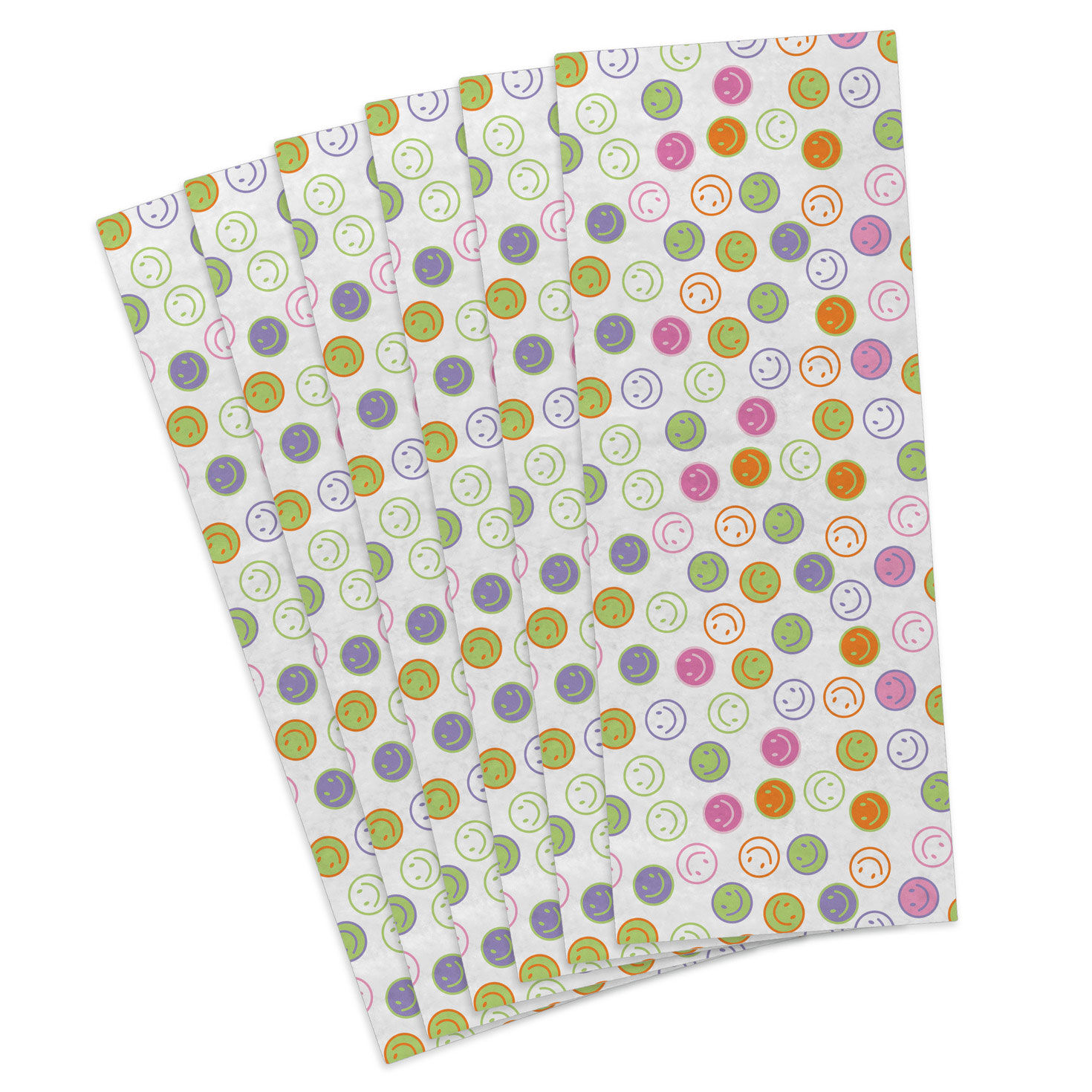 Colorful Happy Faces Tissue Paper Pack Flat fan image number 3