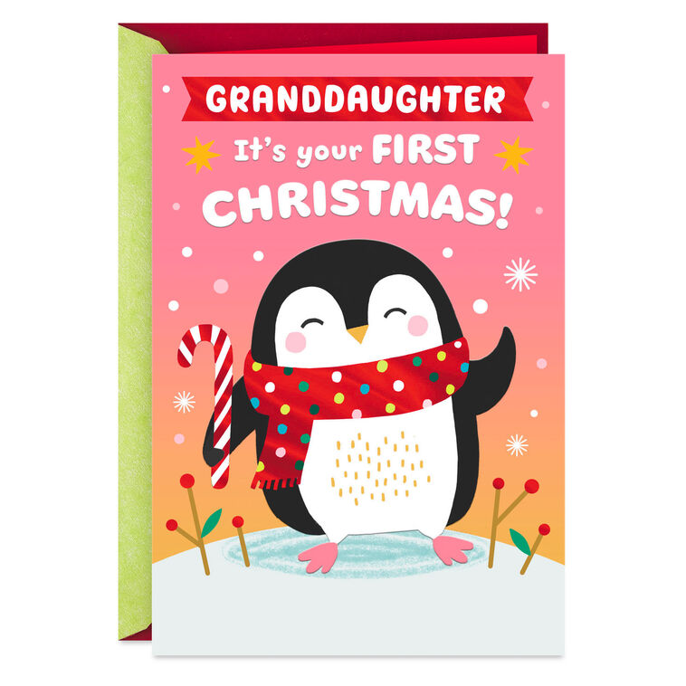 You're Loved Baby's First Christmas Card for Granddaughter