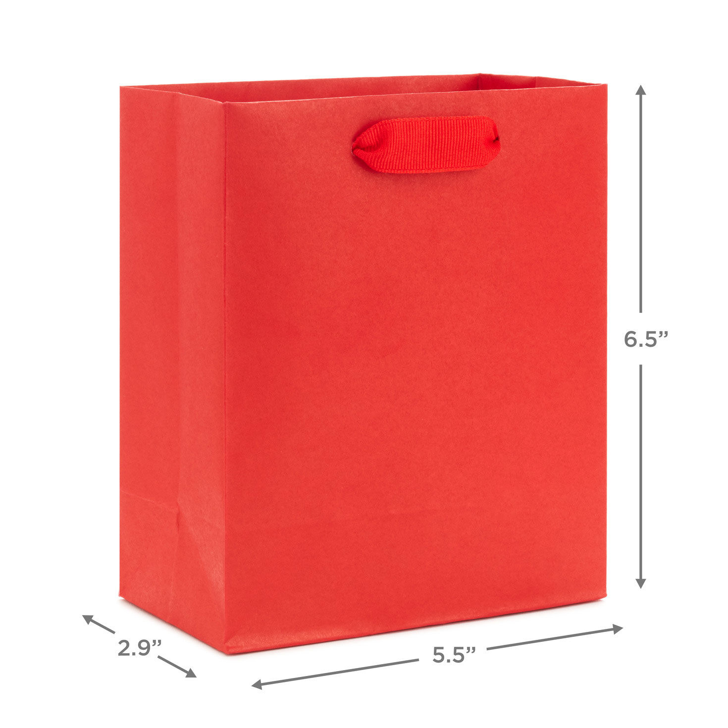 Solid Red Small Gift Bag measurement image number 3