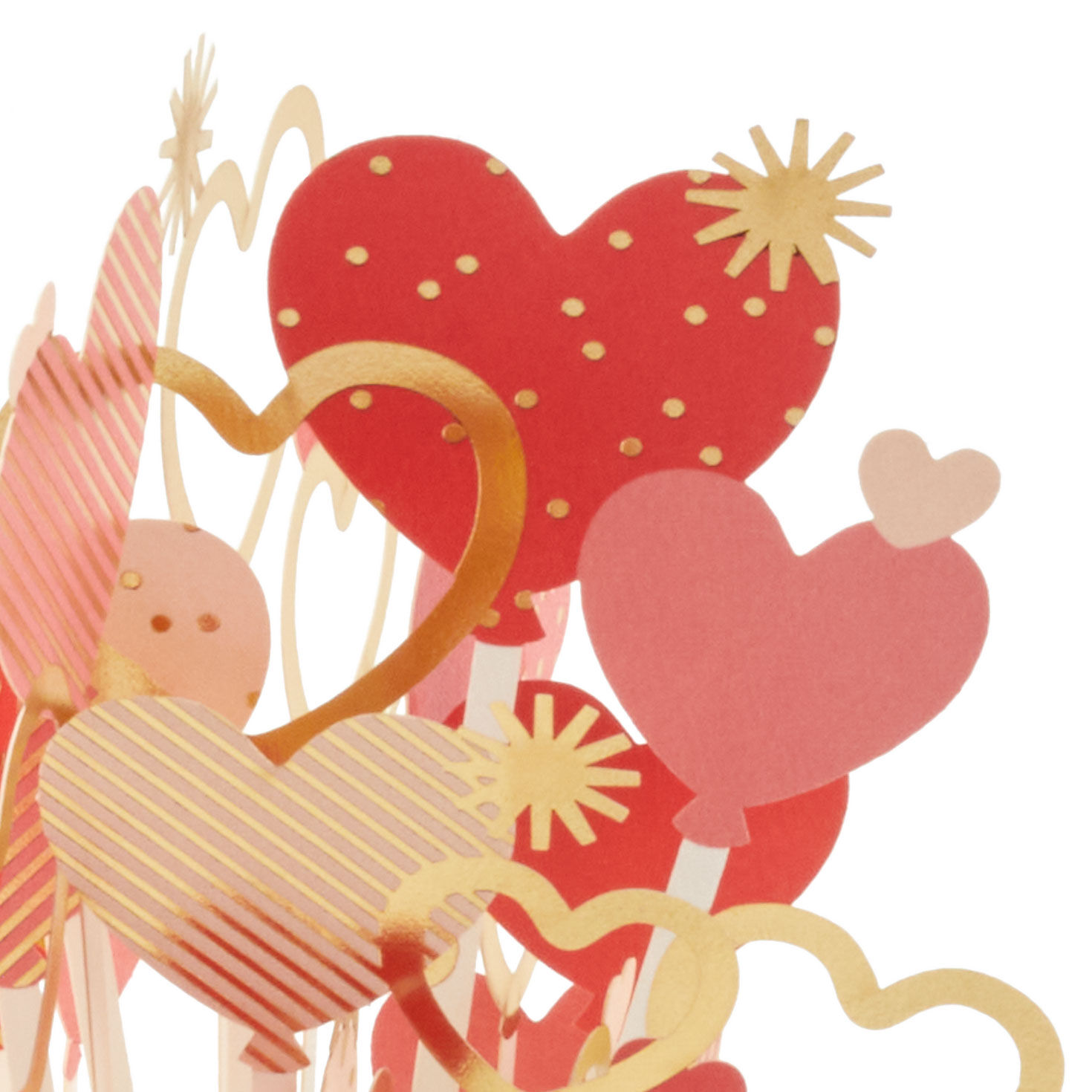 Love You Heart Bouquet 3D Pop-Up Valentine's Day Card pop up detail image number 4