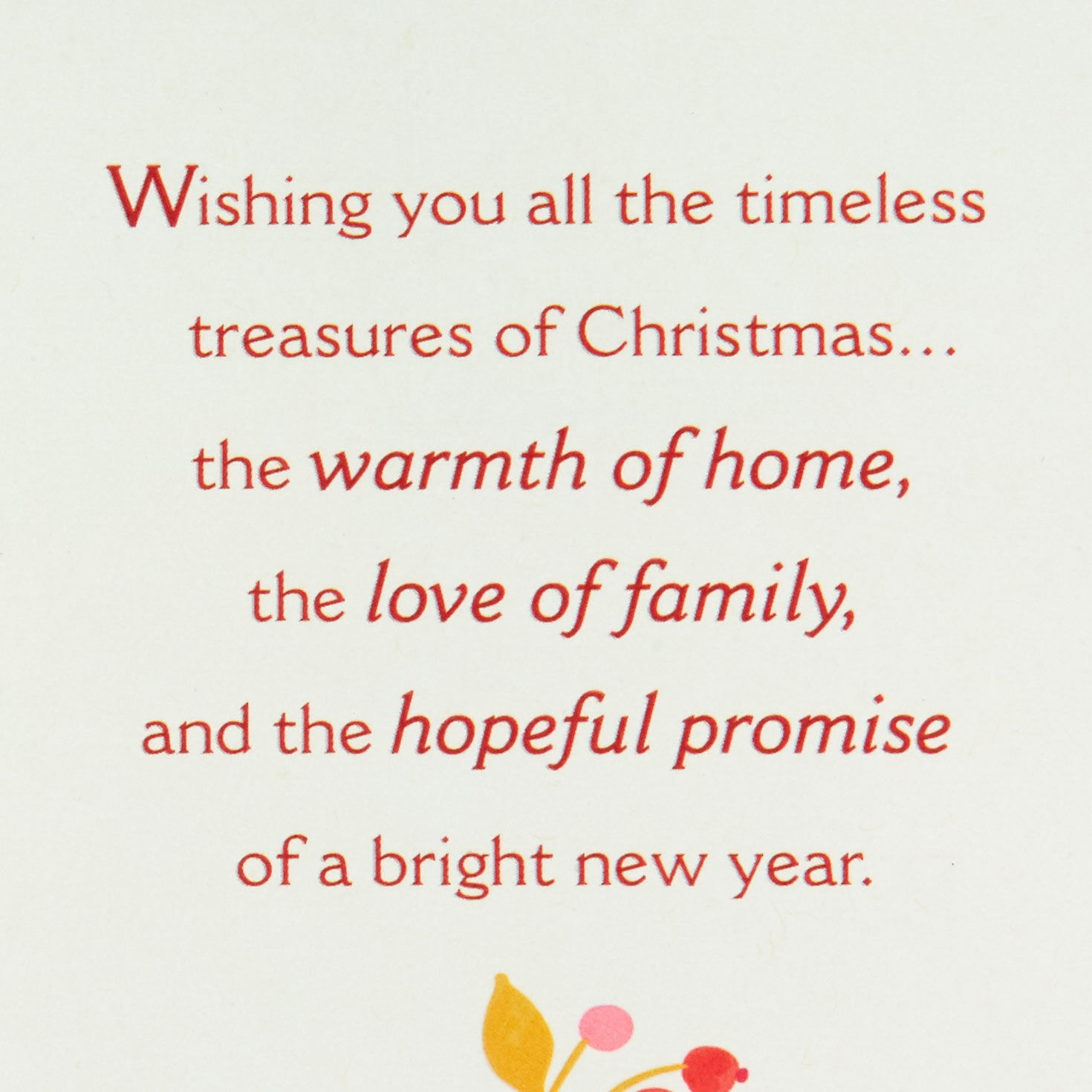 Evergreen and Berries on Blue Christmas Card Sentiment image number 2