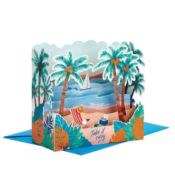 Have a Relaxing Day Beach Scene 3D Pop-Up Card