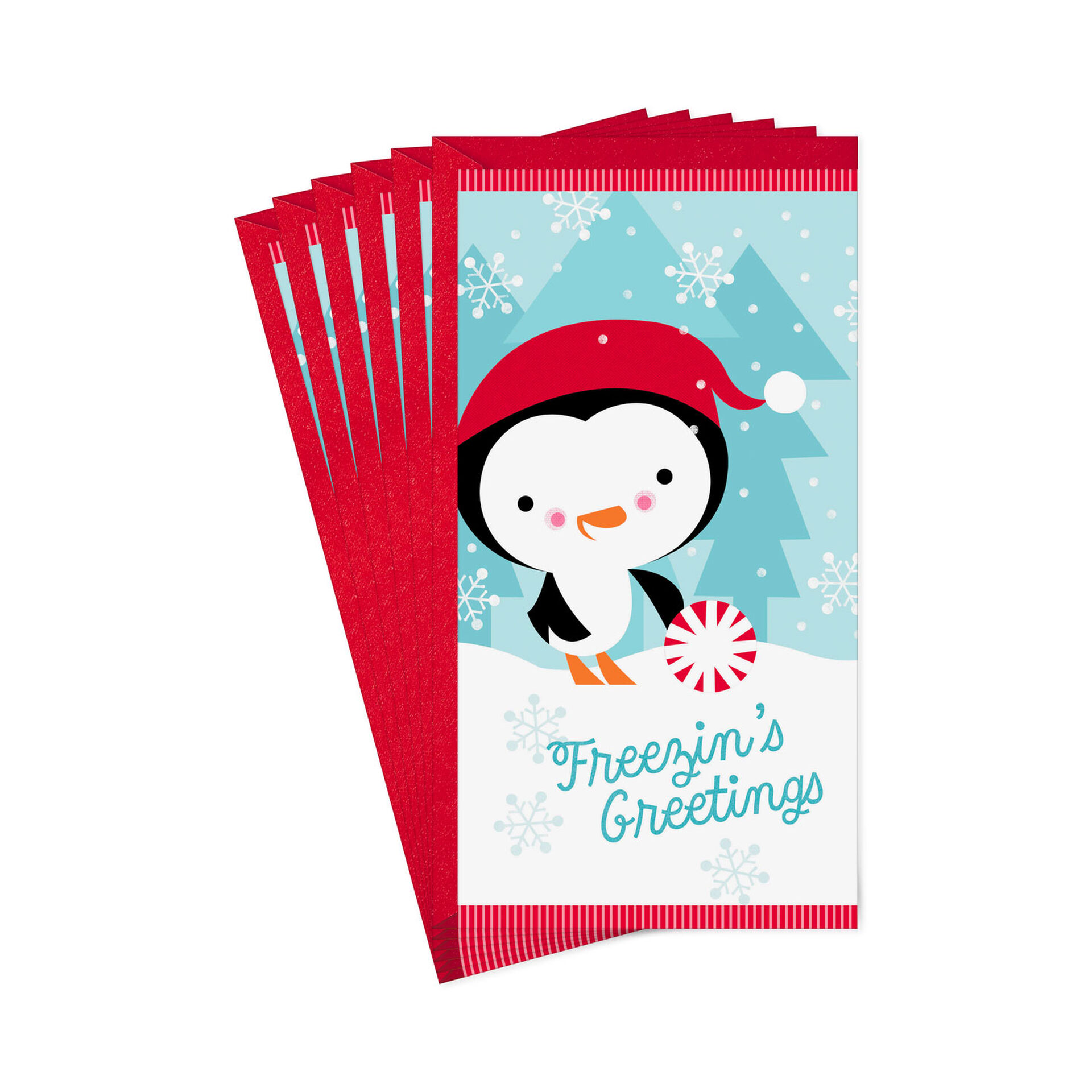 Freezin's Greetings Money Holder Holiday Cards, Pack of 6 Boxed Cards