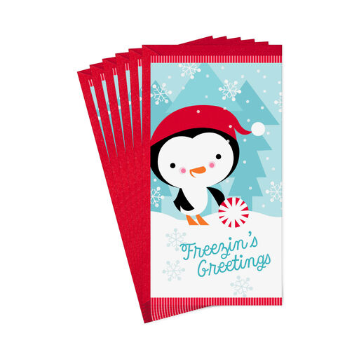 Freezin's Greetings Money Holder Holiday Cards, Pack of 6, 
