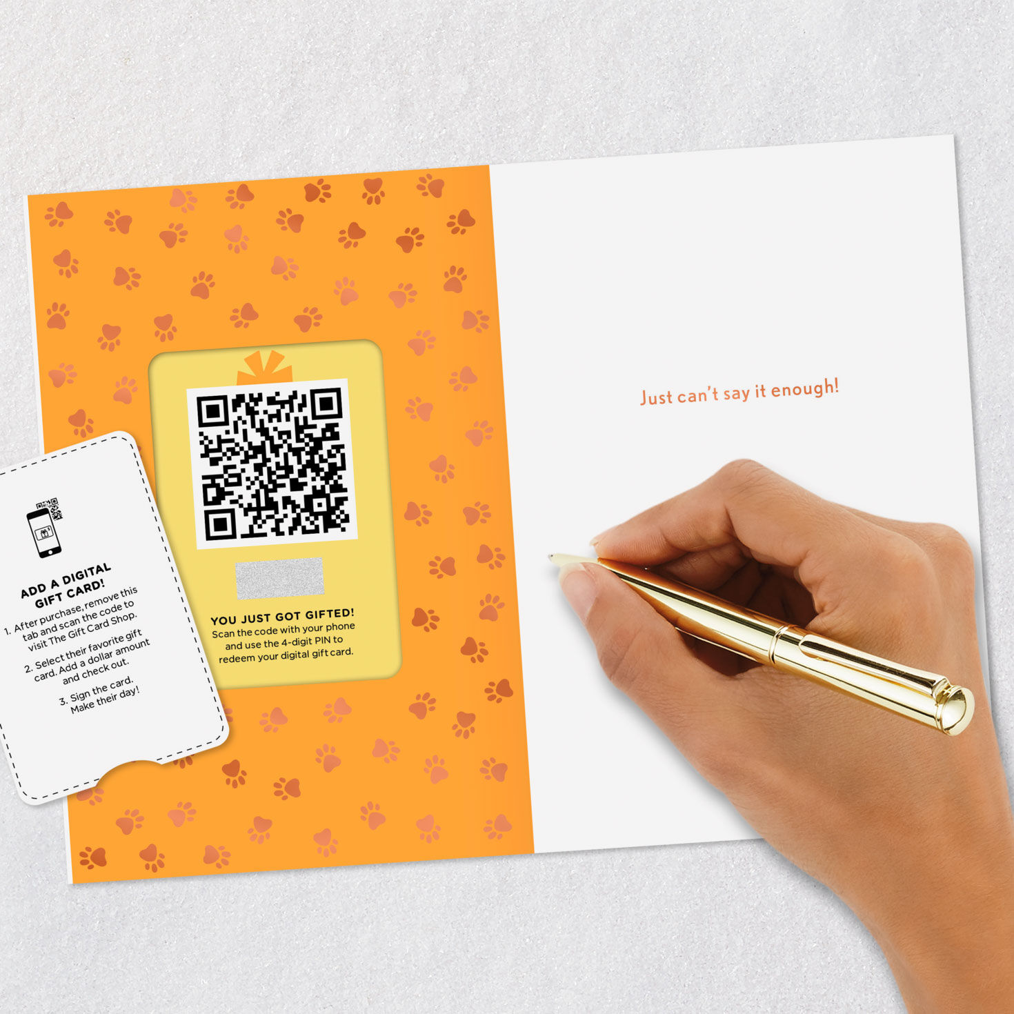 Can't Say Thanks Enough Cats and Dogs Gift Card Greeting Thank-You Card, , large image number 9