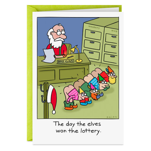 Elves on the Naughty List Funny Christmas Card, 