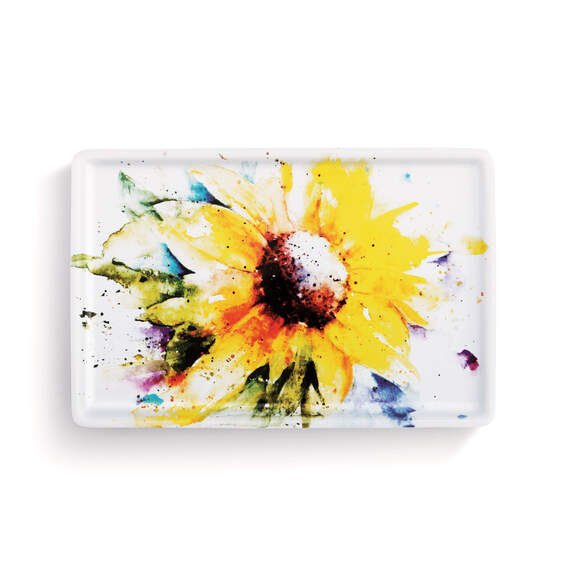 Demdaco Sunflower Ceramic Tray, 7.5x5