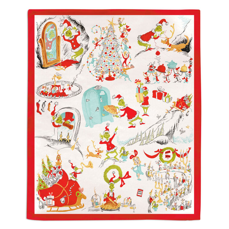 Dr. Seuss's How the Grinch Stole Christmas!™ Storybook Scenes Throw Blanket, 50x60