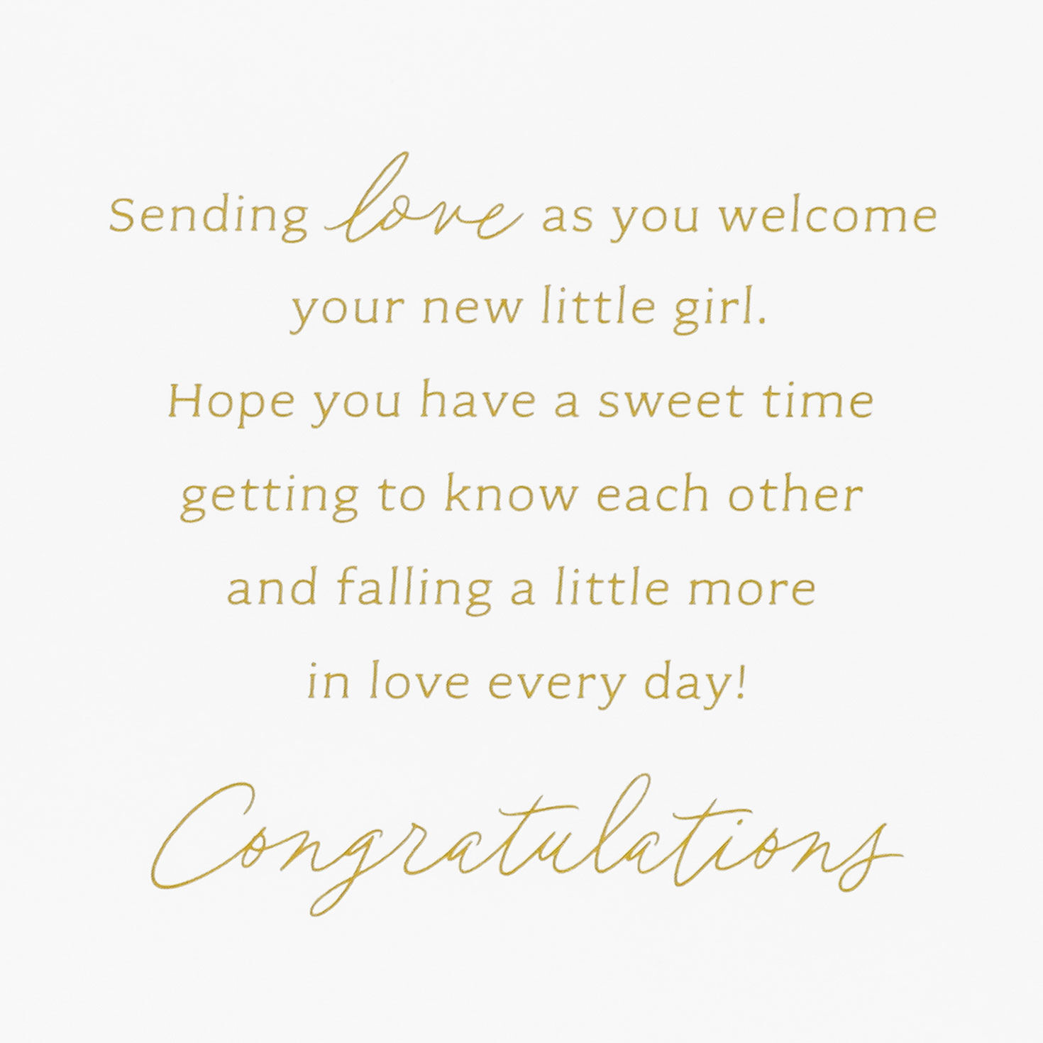 Floral Letters New Baby Girl Congratulations Card Sentiment image number 2