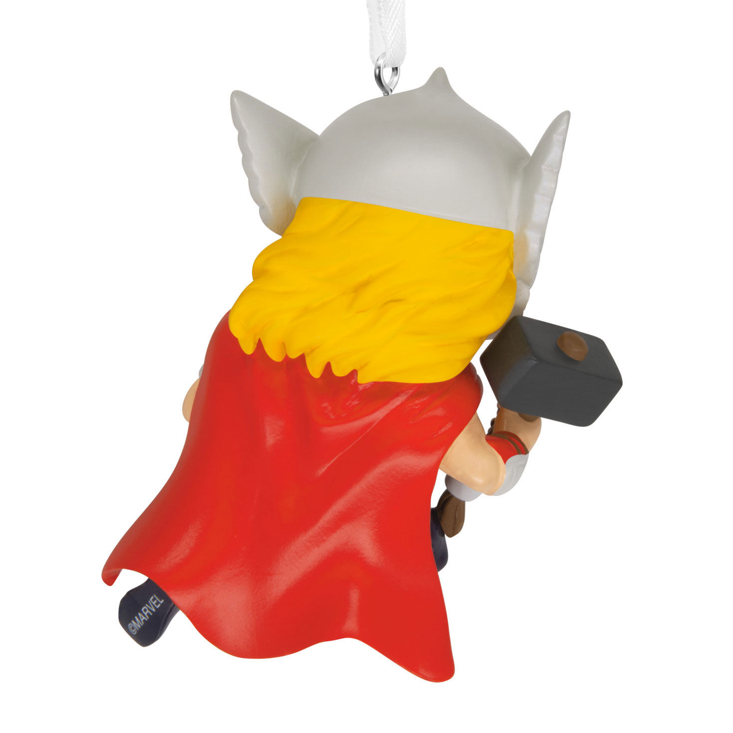 Stylized Thor With Hammer Christmas Ornament Back image number 6