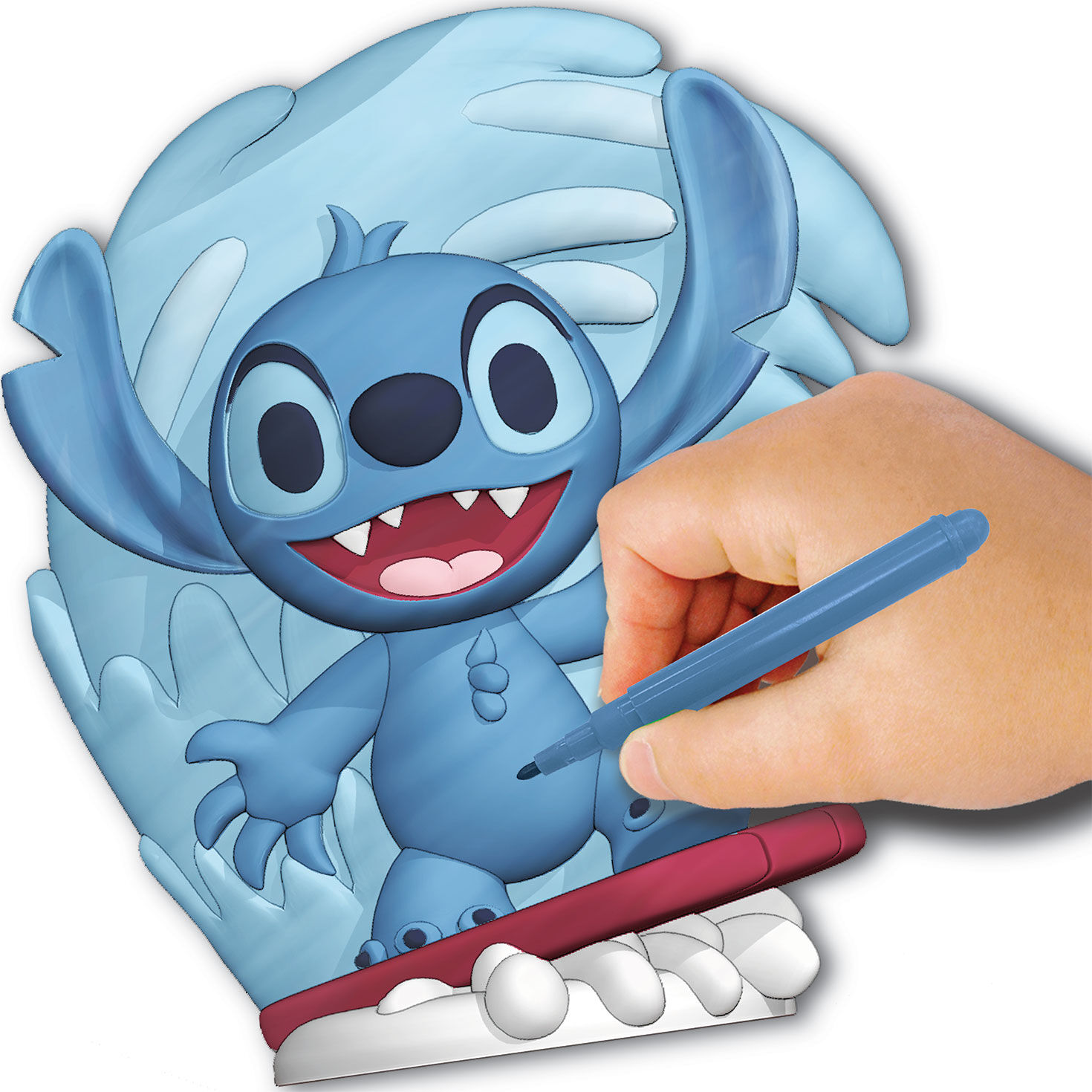 Disney Stitch Vinyl Figurine With Markers Set in use image number 2