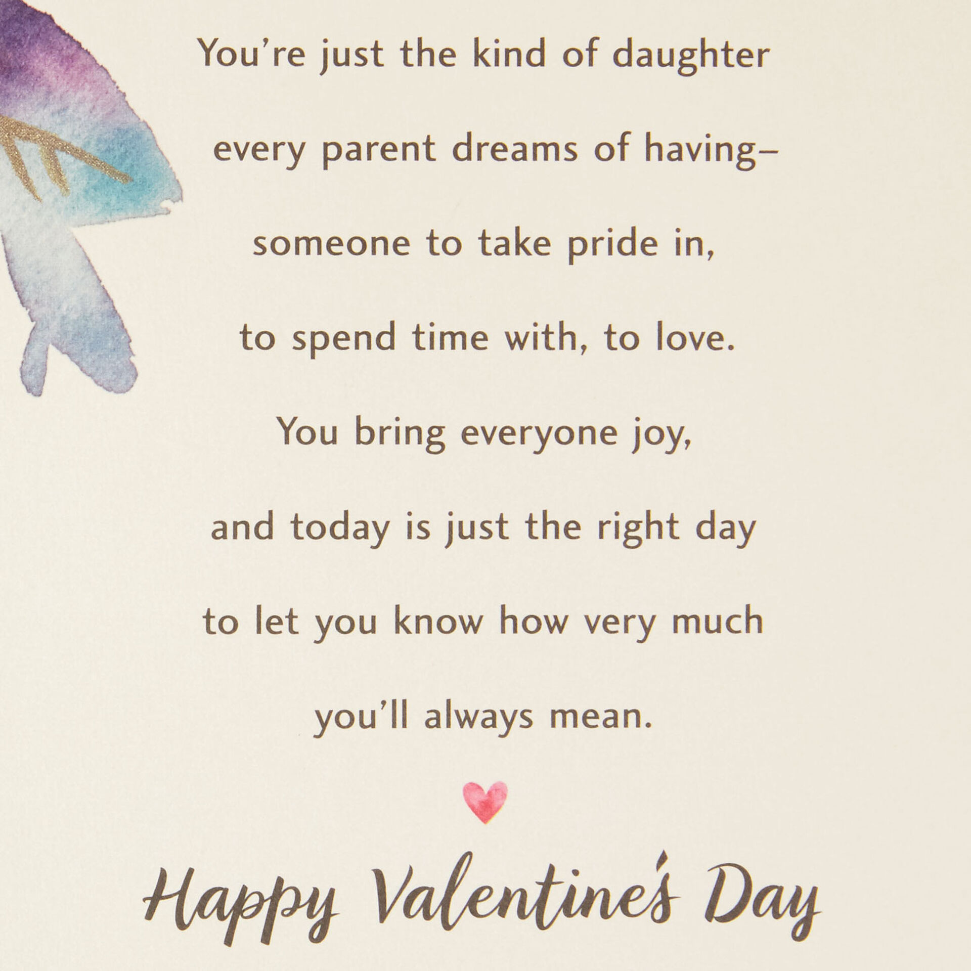 Watercolor Flowers Valentine's Day Card for Daughter - Greeting Cards ...