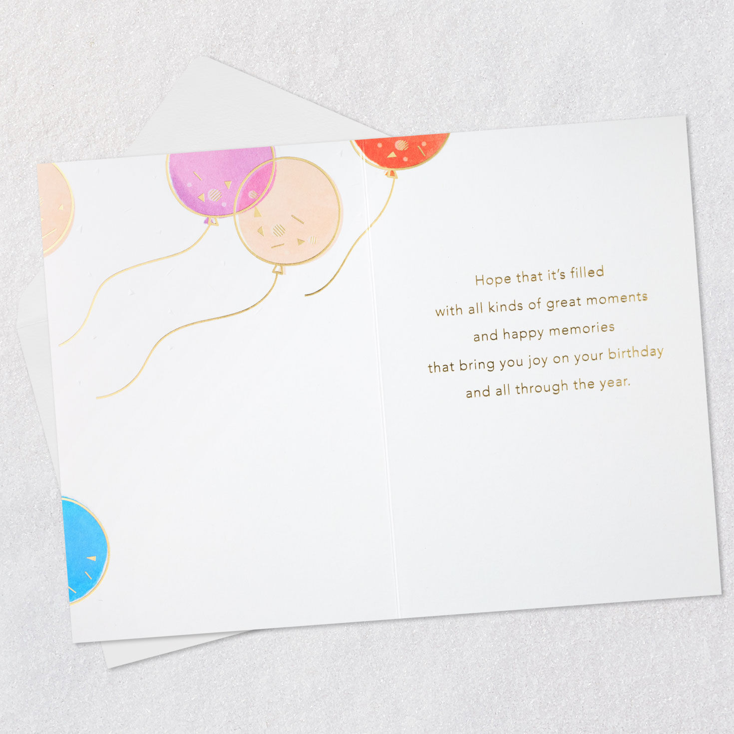 Pastel Balloons Birthday Card for Sister Open card with envelope image number 3