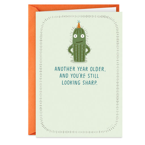 Cactus Looking Sharp Funny Birthday Card, 