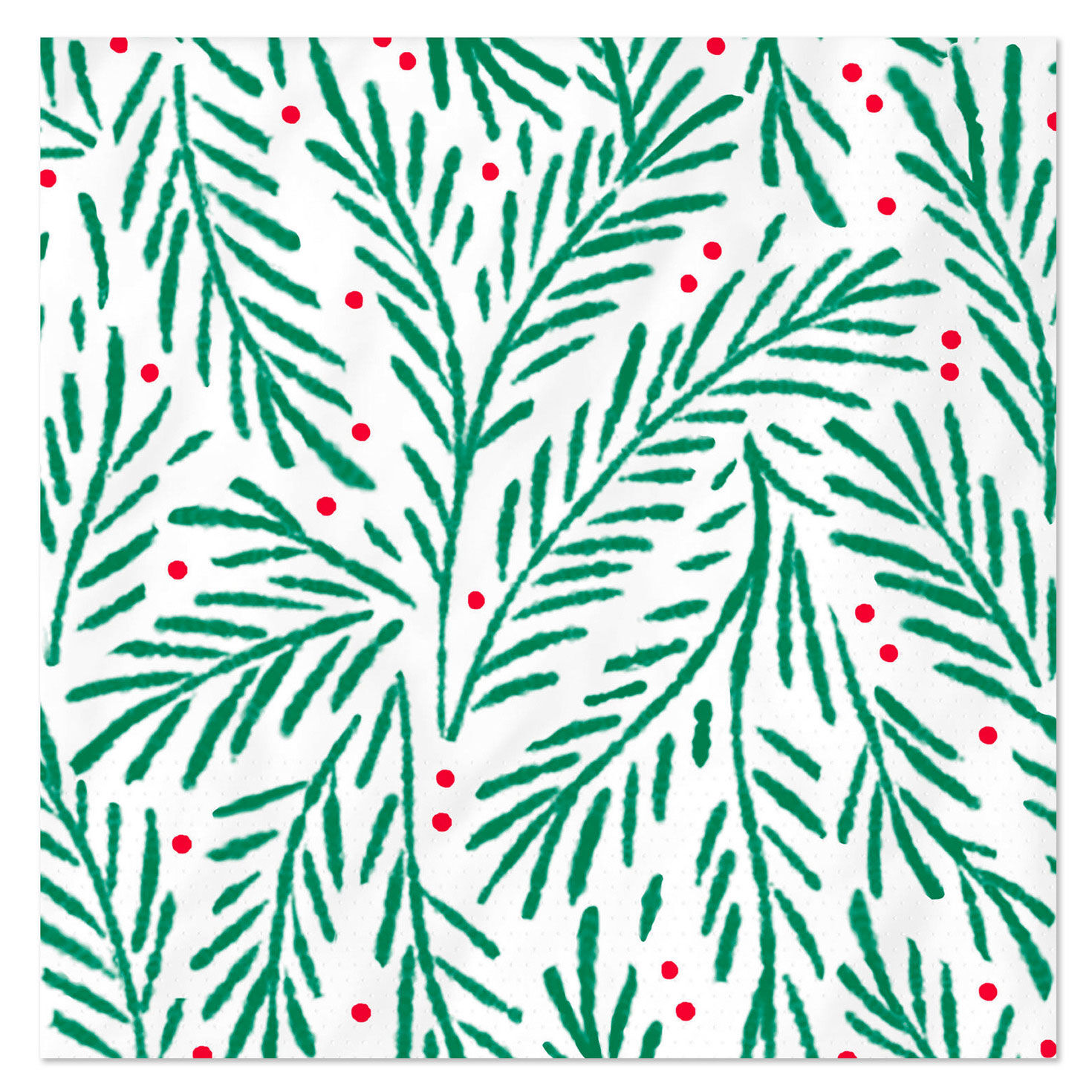 Holly and Berries Holiday Cocktail Napkins, Pack of 20