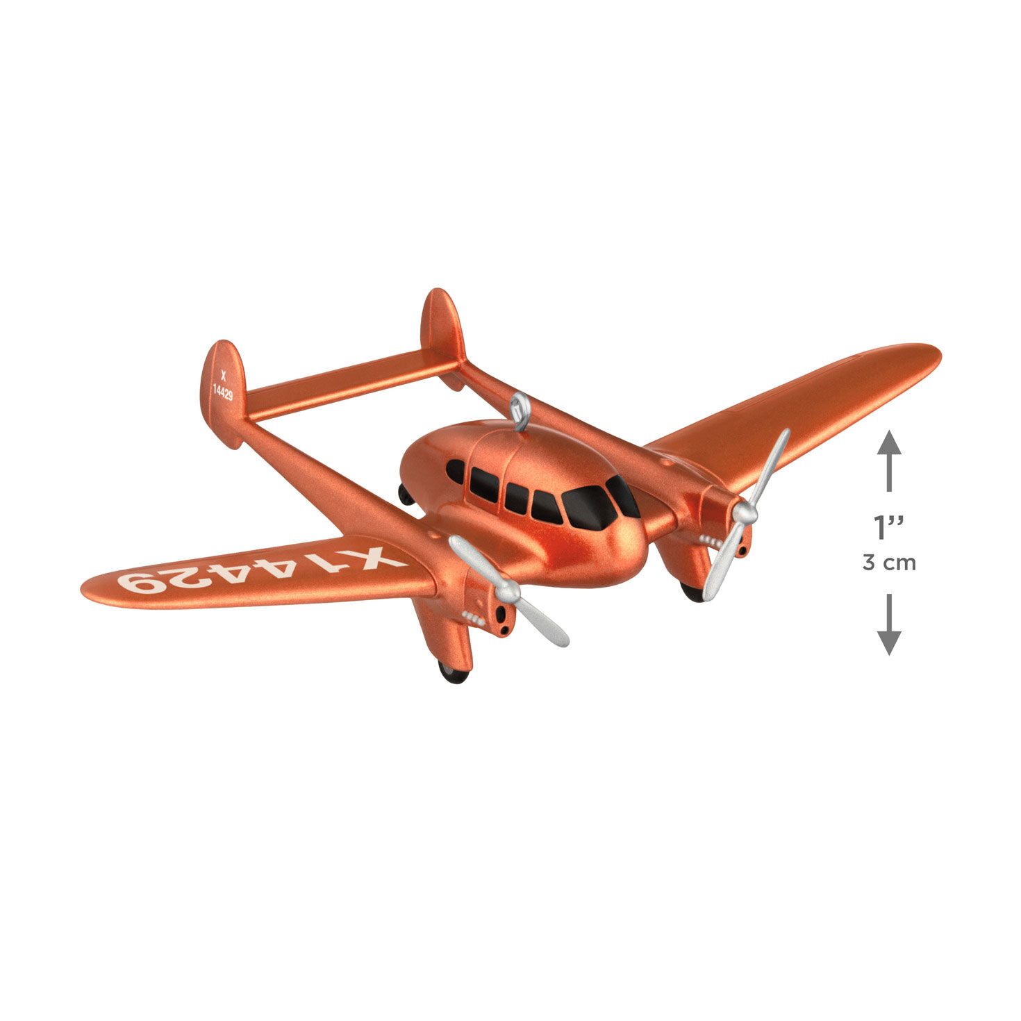 Copper Airplane Keepsake Ornament measurement image number 3